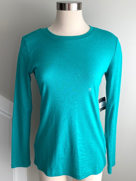 NWT Eddie Bauer Favorite Long Sleeve T Shirt in Emerald - Size M - Picture 1 of 9